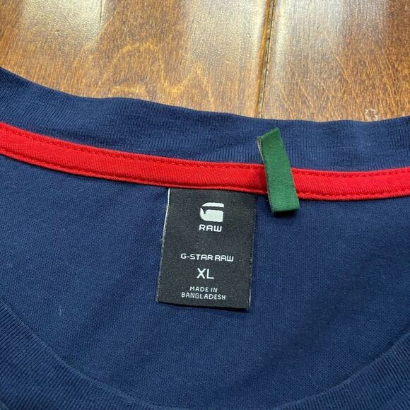G-Star Raw Basic Fit Cube Logo Cotton Navy Blue T-Shirt Men's Size Extra Large - Picture 6 of 8
